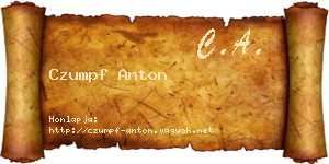 Czumpf Anton névjegykártya